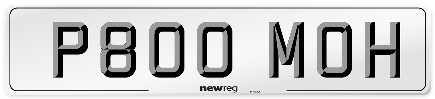 P800 MOH Number Plate from New Reg
